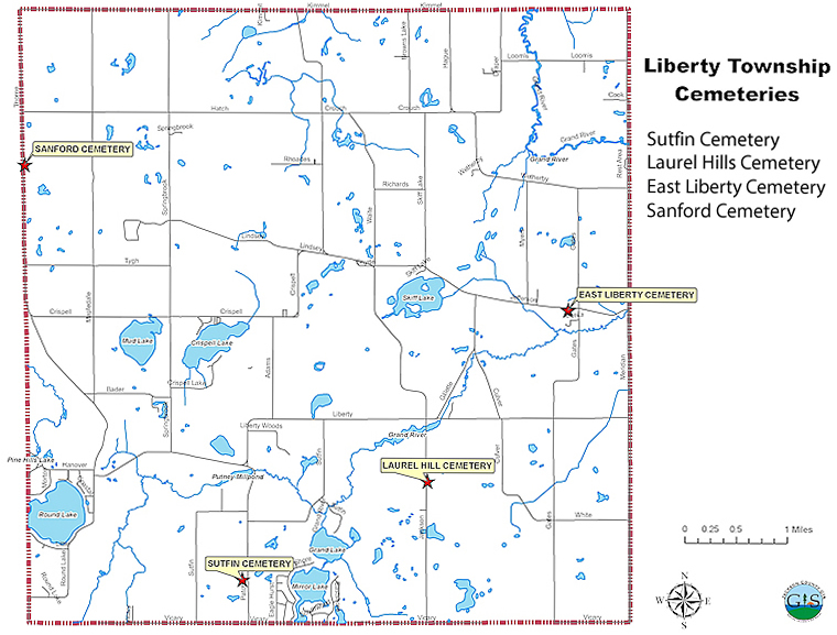 Cemetery Map for Liberty Township